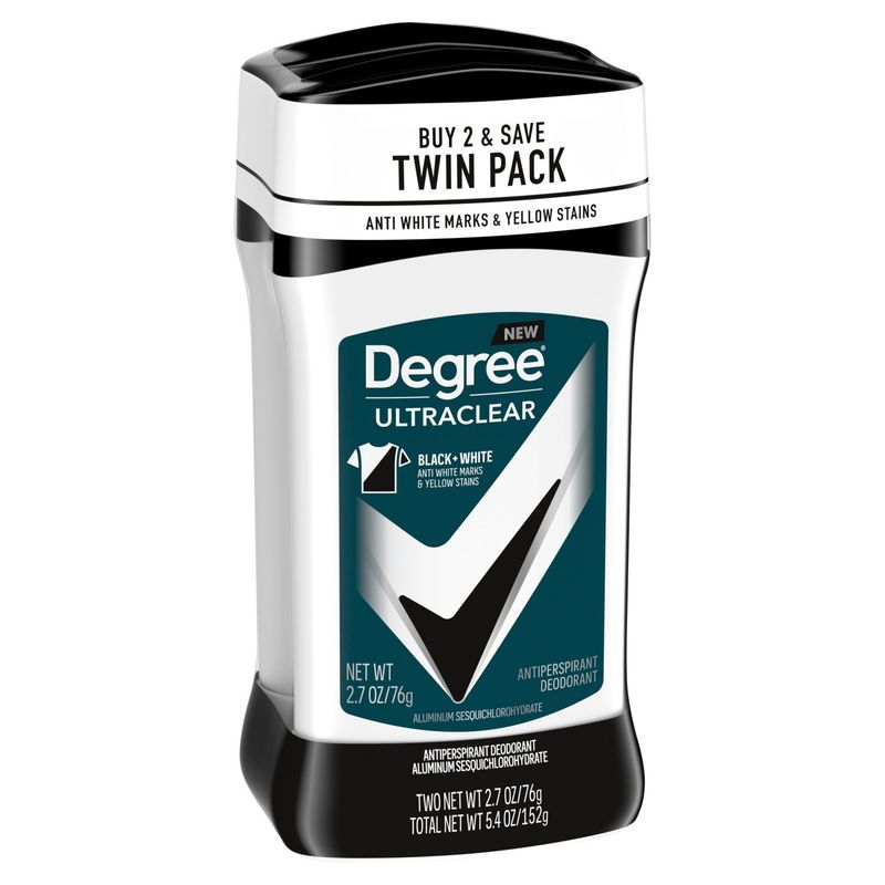 Degree Men UltraClear Black + White Antiperspirant Deodorant Twin Pack, 2.7 oz, 2 count
