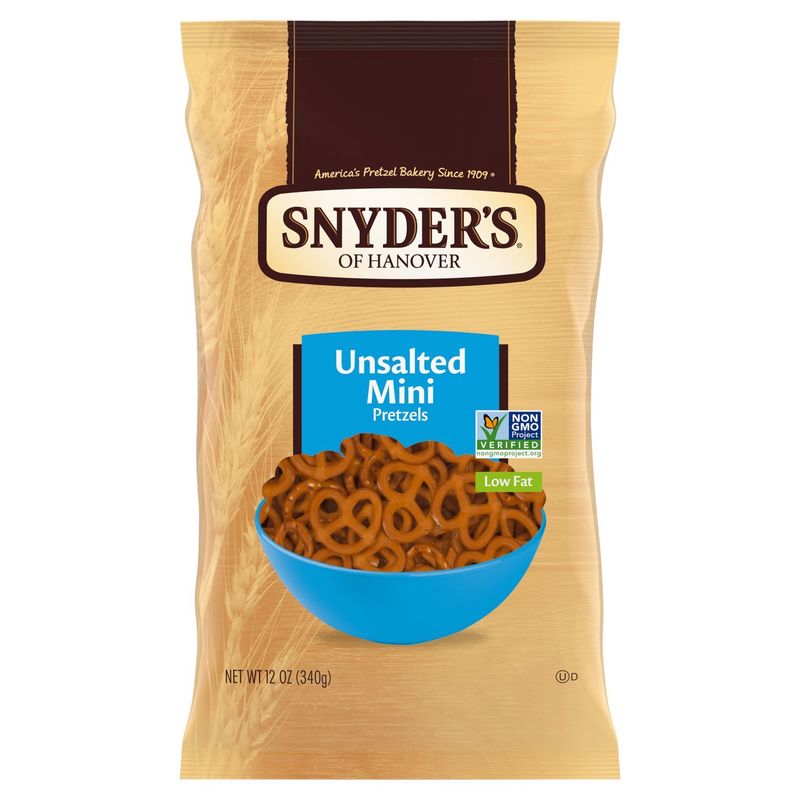 Snyder's of Hanover Unsalted Mini Pretzels, 12 oz