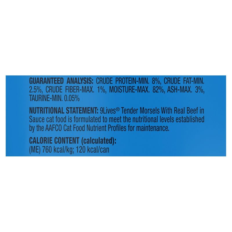 9Lives Tender Morsel with Real Beef in Sauce Cat Food, 5.5 oz, 4 count