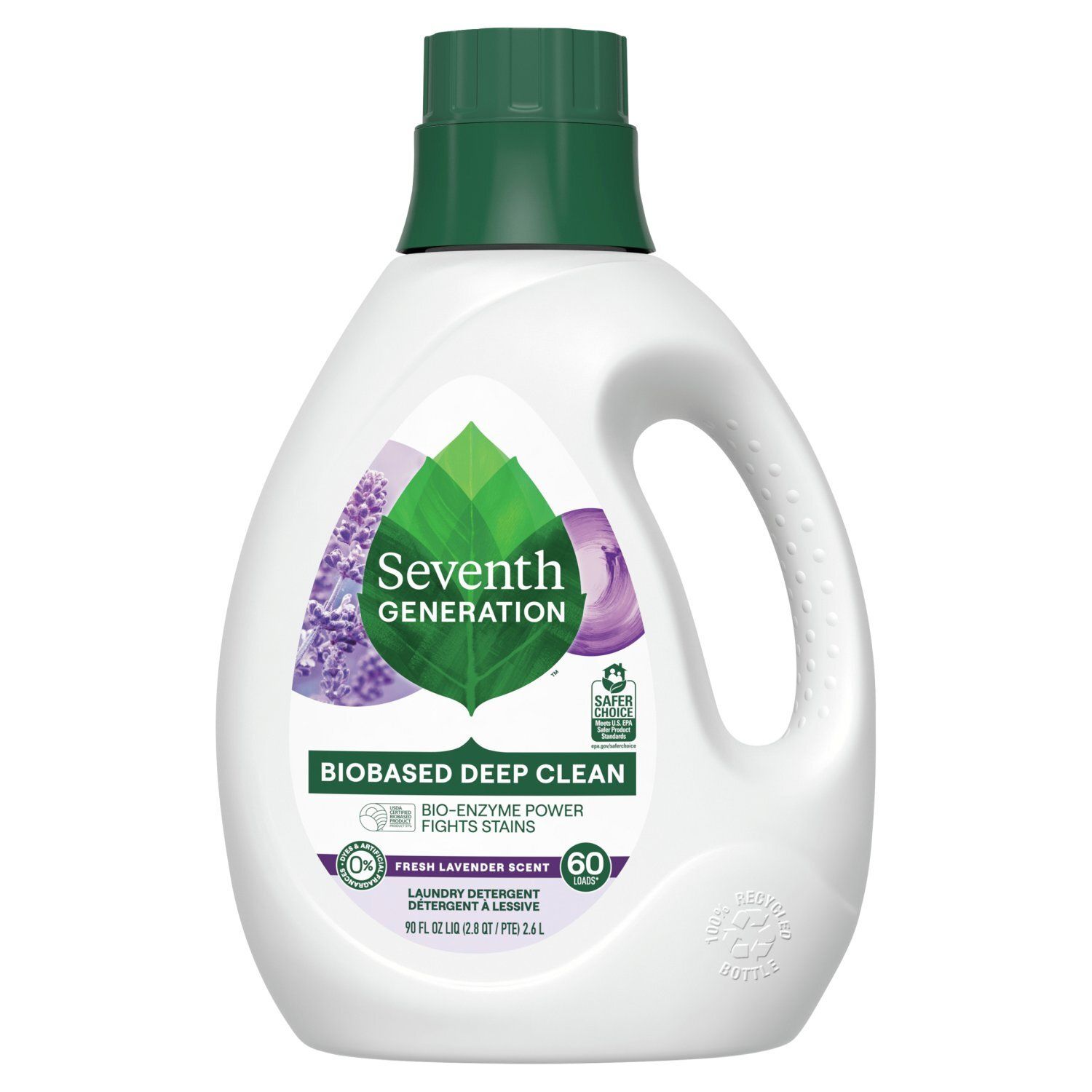Seventh Generation Fresh Lavender Scent Laundry Detergent, 60 loads, 90 fl oz liq