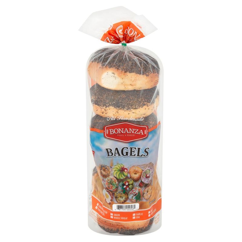 Bonanza Poppy Seeds Bagels, 6 count, 18 oz