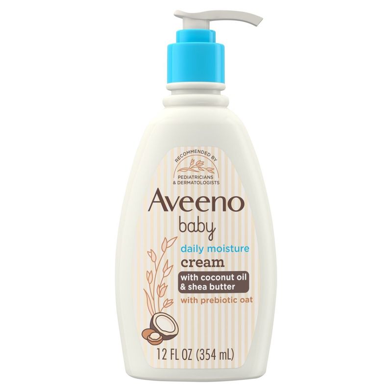 Aveeno Baby Daily Moisture with Coconut Oil &amp; Shea Butter with Prebiotic Oat Cream, 12 fl oz