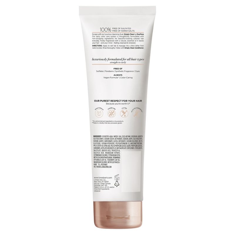 L'Oréal Paris EverPure Sulfate-Free Simply Clean Shampoo, 8.5 fl oz
