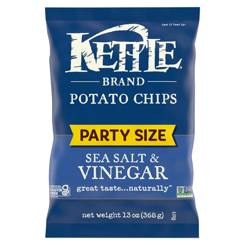 Kettle Brand Sea Salt &amp; Vinegar Potato Chips Party Size, 13 oz