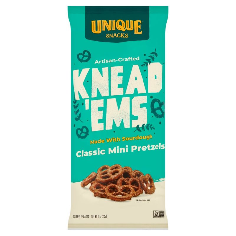 Unique Snacks Artisan-Crafted Knead 'Ems Classic Mini Pretzels, 11 oz