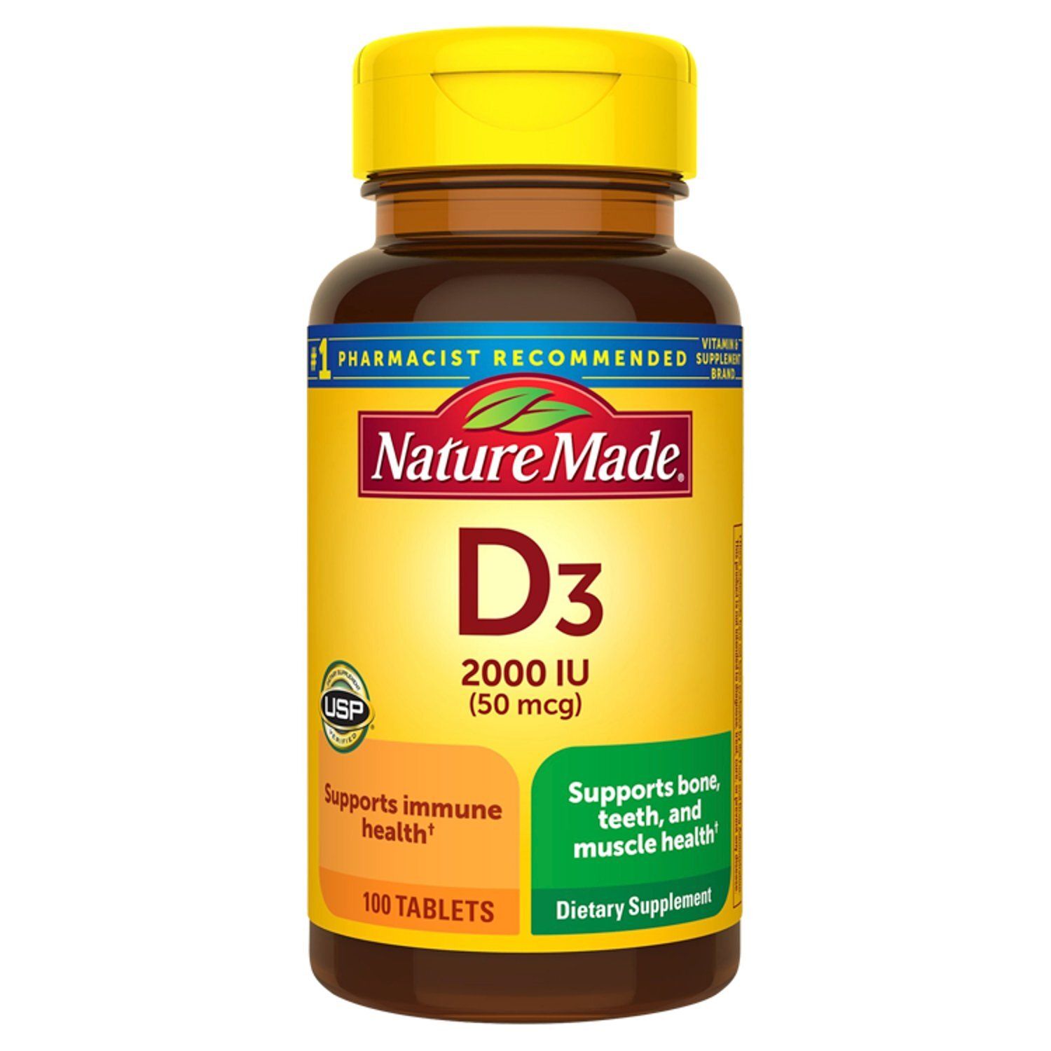 Nature Made Vitamin D3 2000 IU (50 mcg) Tablets, 100 Count