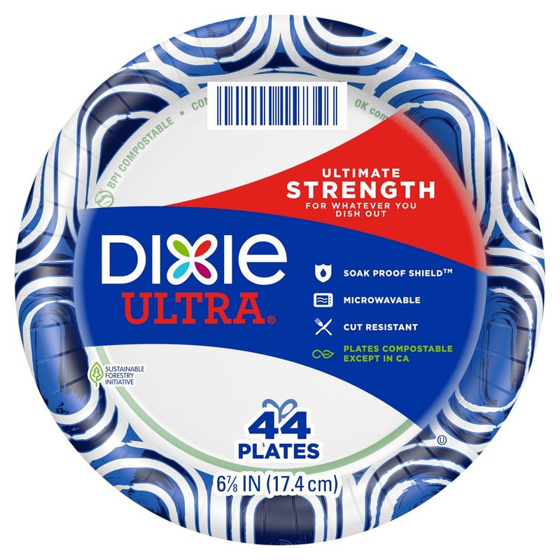 Dixie Ultra 6⁷/₈ in Ultimate Strength Plates, 44 count