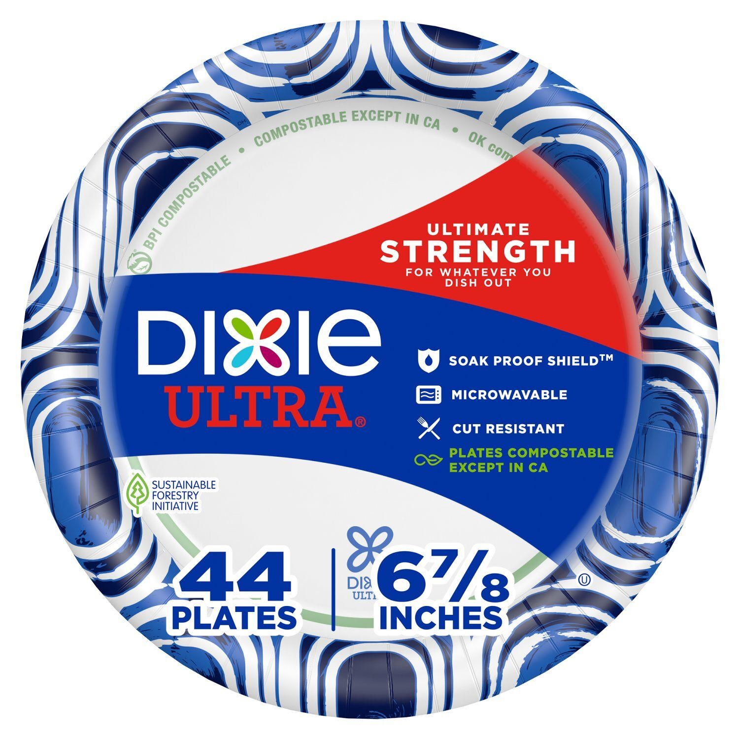Dixie Ultra 6⁷/₈ in Ultimate Strength Plates, 44 count