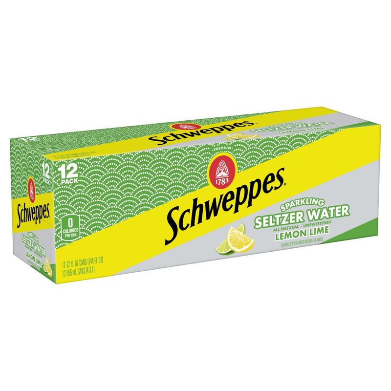Schweppes Lemon Lime Sparkling Seltzer Water, 12 fl oz, 12 count