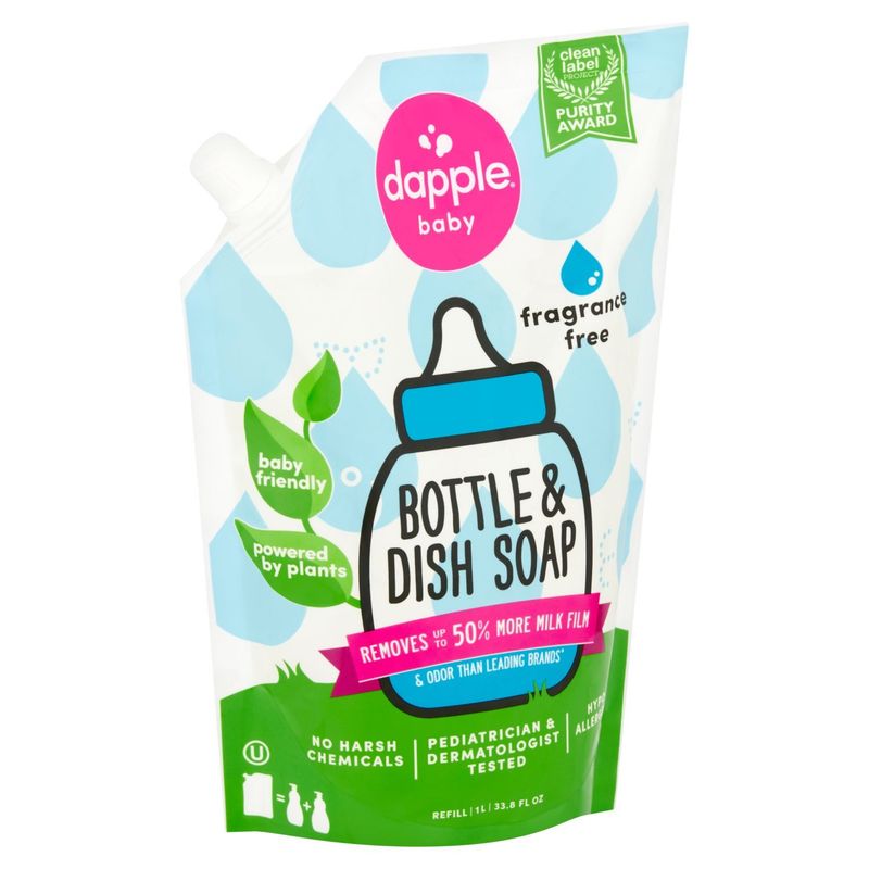 Dapple Baby Bottle &amp; Dish Soap Refill, 33.8 fl oz