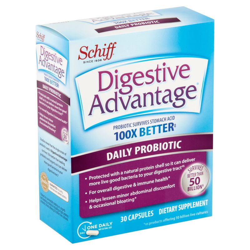 Schiff Digestive Advantage Daily Probiotic Capsules, 30 count