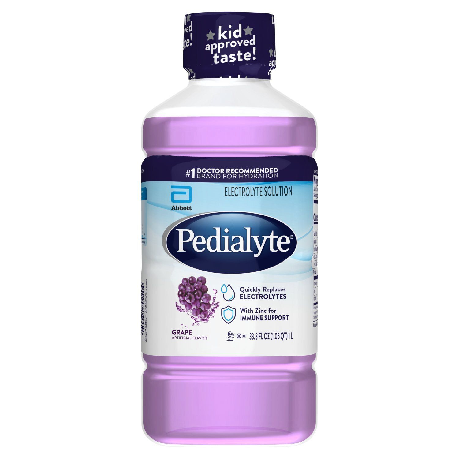 Pedialyte Grape Electrolyte Solution, 33.8 fl oz
