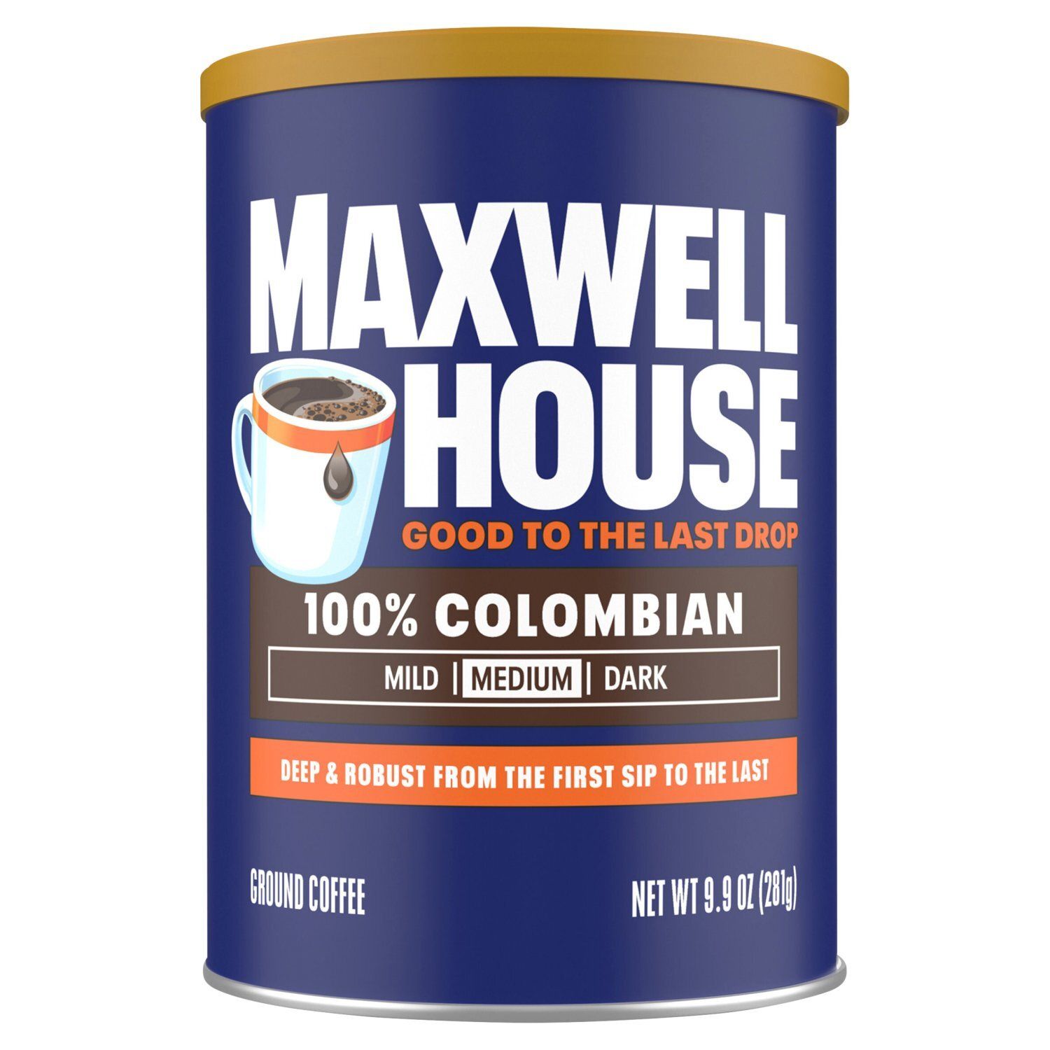 Maxwell House 100% Colombian Medium Ground Coffee, 9.9 oz