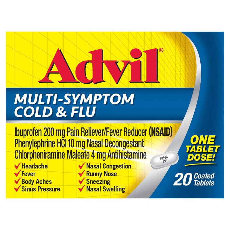 Advil Multi-Symptom Cold &amp; Flu Coated Tablets, 20 count
