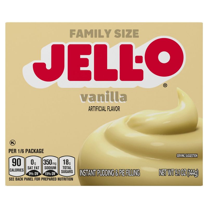 Jell-O Vanilla Instant Pudding &amp; Pie Filling Family Size, 5.1 oz