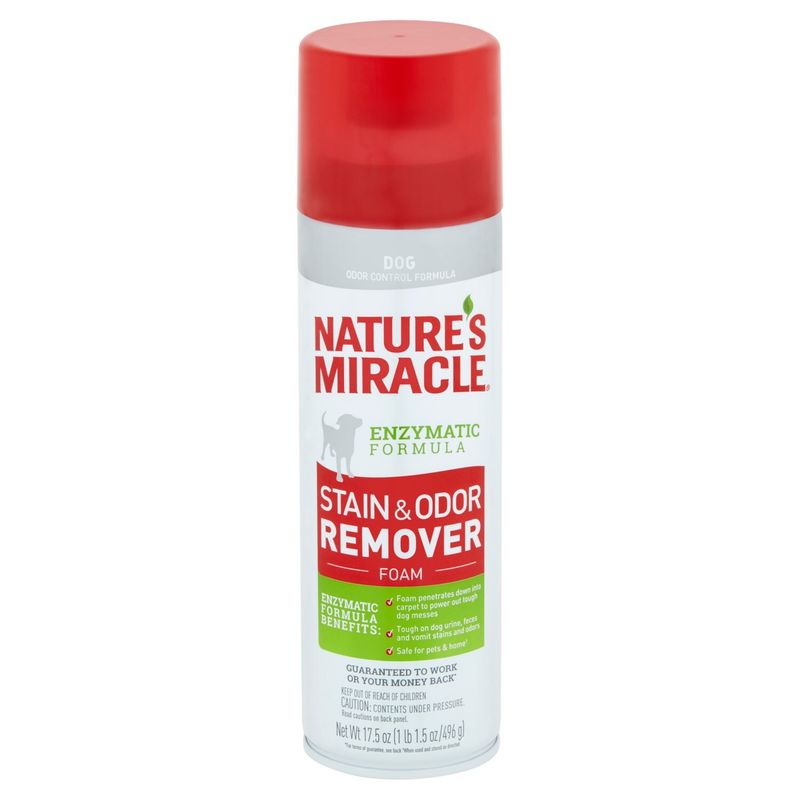 Nature's Miracle Enzymatic Formula Dog Stain &amp; Odor Remover Foam, 17.5 oz