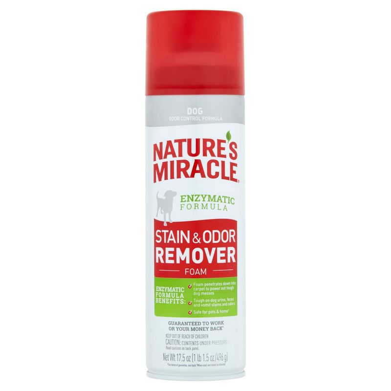 Nature's Miracle Enzymatic Formula Dog Stain &amp; Odor Remover Foam, 17.5 oz