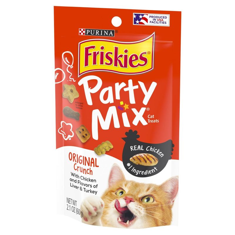 Purina Friskies Party Mix Original Crunch Cat Treats, 2.1 oz