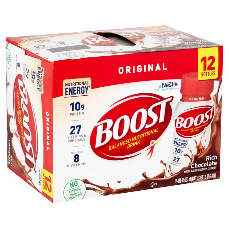 Nestlé Boost Original Rich Chocolate Balanced Nutritional Drink, 8 fl oz, 12 count