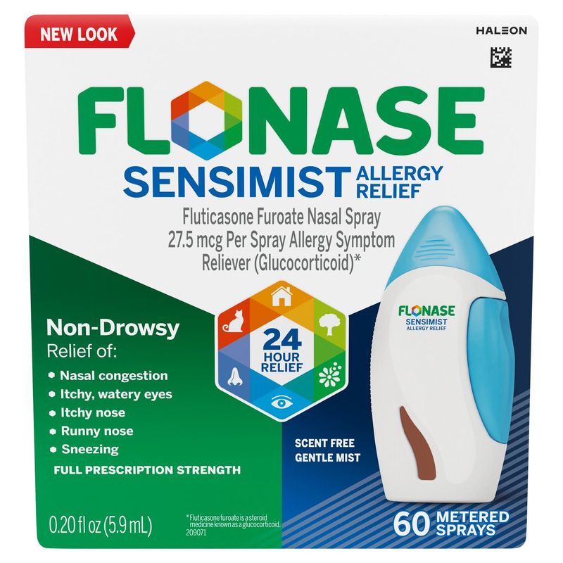 Flonase Sensimist Allergy Relief Nasal Spray, 27.5 mcg, 60 count, 0.20 fl oz