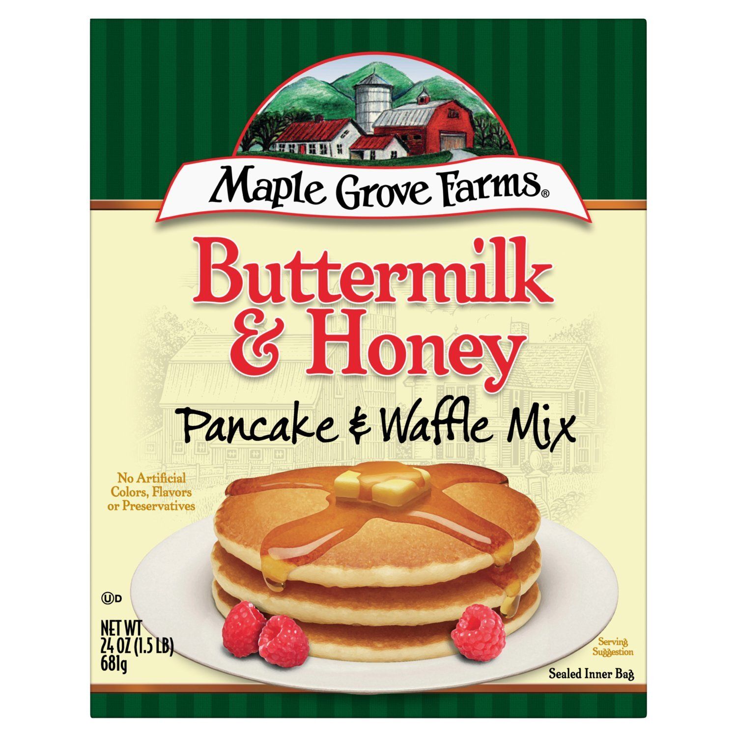 Maple Grove Farms Buttermilk &amp; Honey Pancake &amp; Waffle Mix, 24 oz
