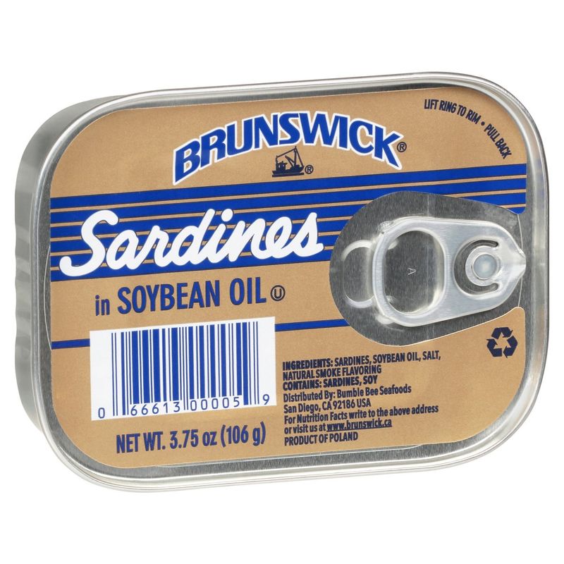 Brunswick Sardines in Soybean Oil, 3.75 oz
