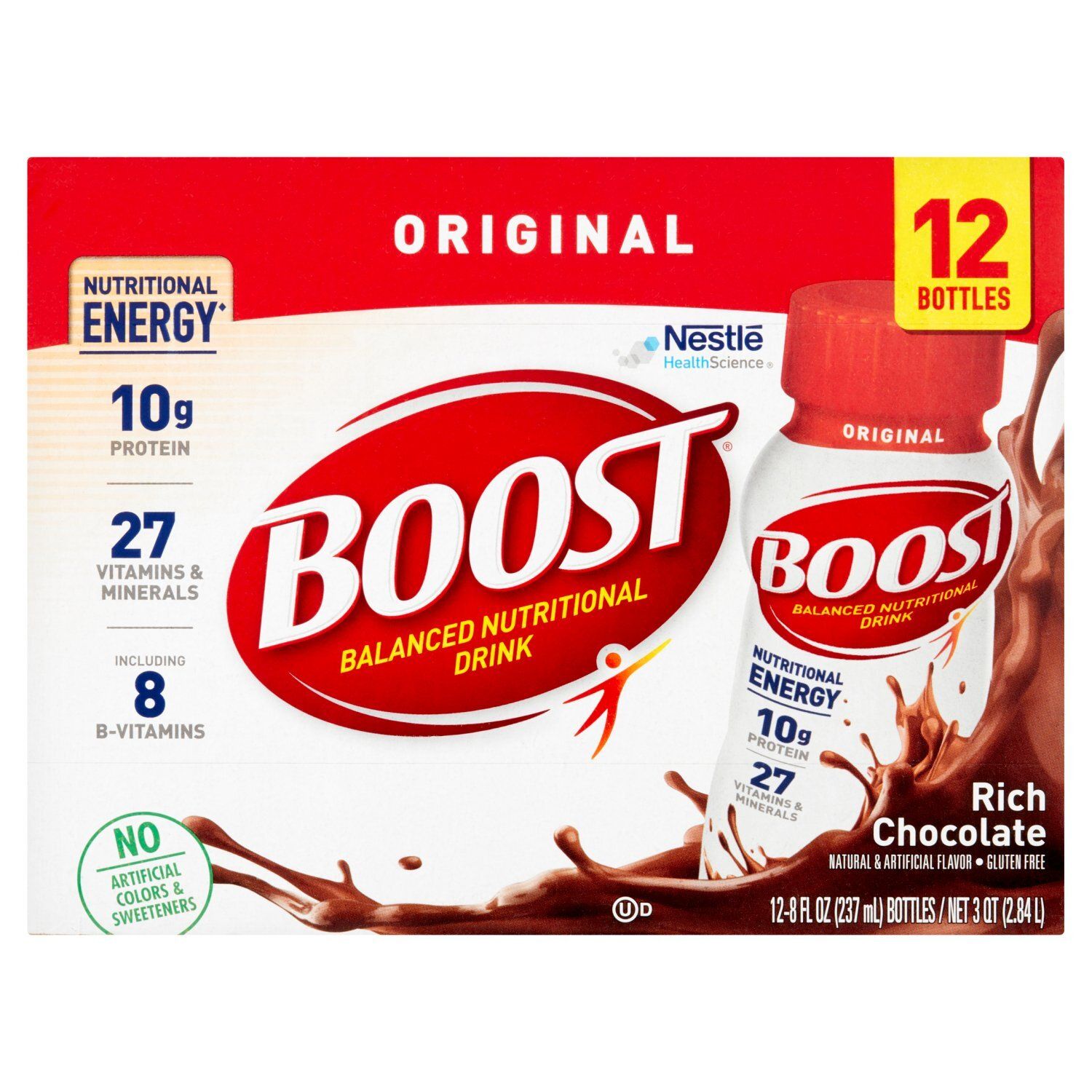 Nestlé Boost Original Rich Chocolate Balanced Nutritional Drink, 8 fl oz, 12 count