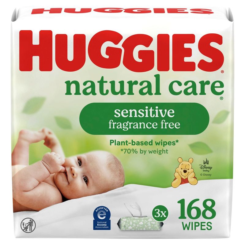Huggies Natural Care Sensitive Fragrance Free Wipes, 168 count
