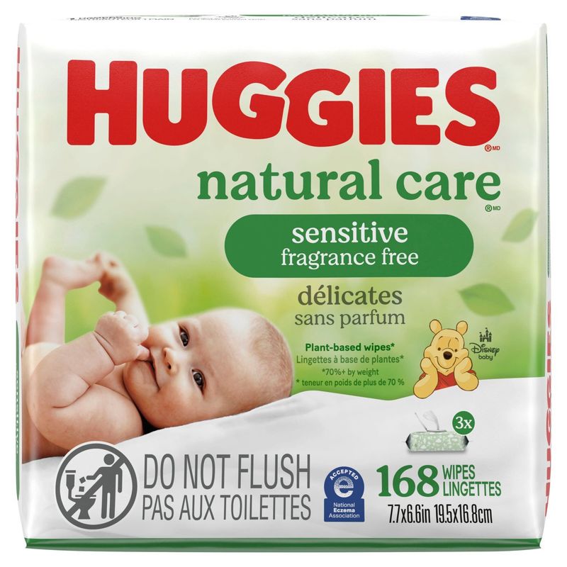 Huggies Natural Care Sensitive Fragrance Free Wipes, 168 count