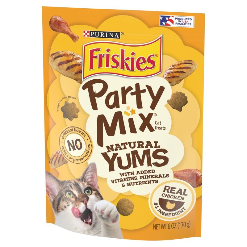 Purina Friskies Party Mix Natural Yums Cat Treats, 6 oz