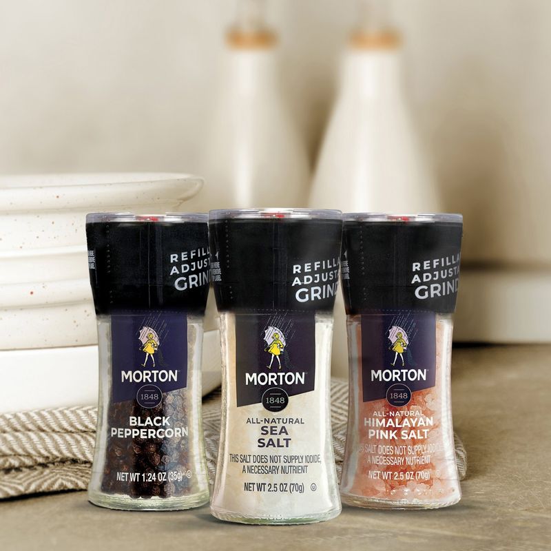 Morton Black Peppercorn Grinder, 1.24 oz