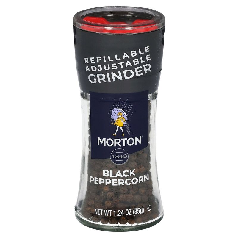 Morton Black Peppercorn Grinder, 1.24 oz