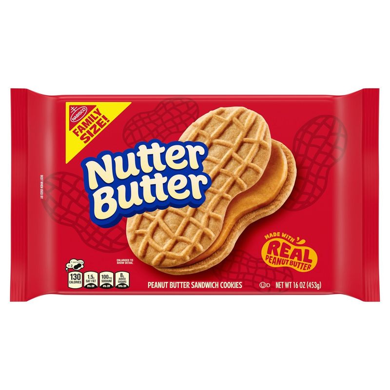Nabisco Nutter Butter Peanut Butter Sandwich Cookies Family Size, 16 oz