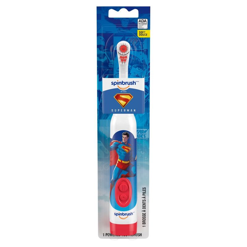 Spinbrush Soft Douce Superman Powered Toothbrush, 1 count