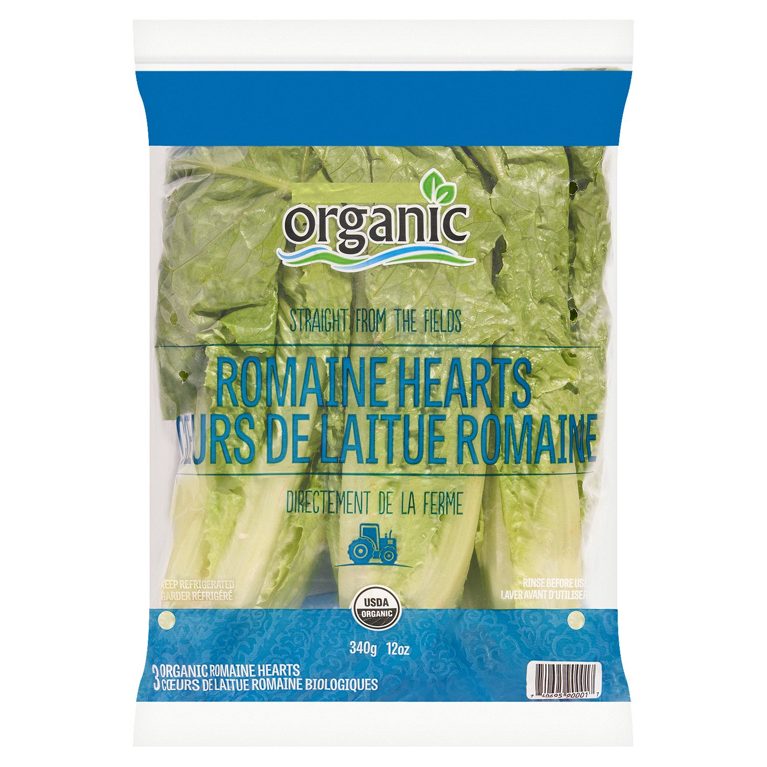 Pure Pacific Organic Romaine Hearts, 3 ct