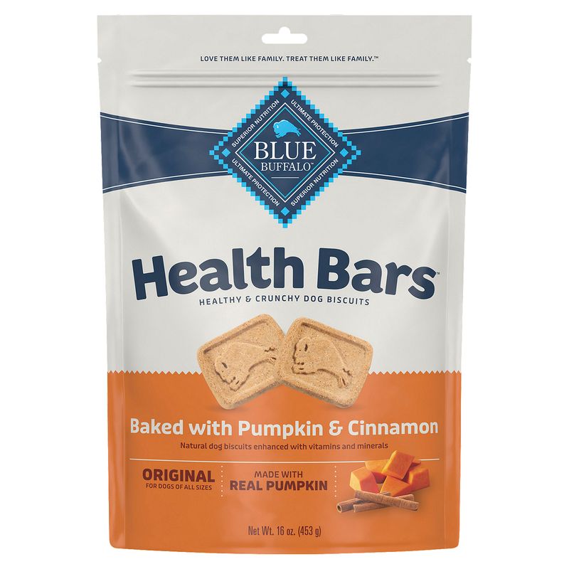 Blue Buffalo Health Bars Baked with Pumpkin &amp; Cinnamon Healthy &amp; Crunchy Dog Biscuits, 16 oz