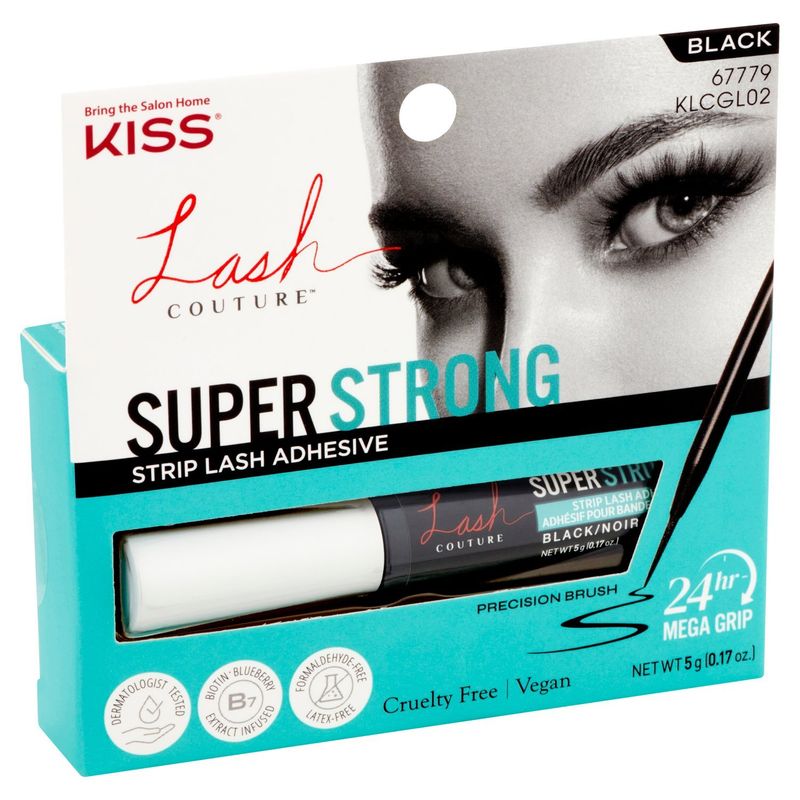 Kiss Lash Couture Black Super Strong Strip Lash Adhesive, 0.17 oz