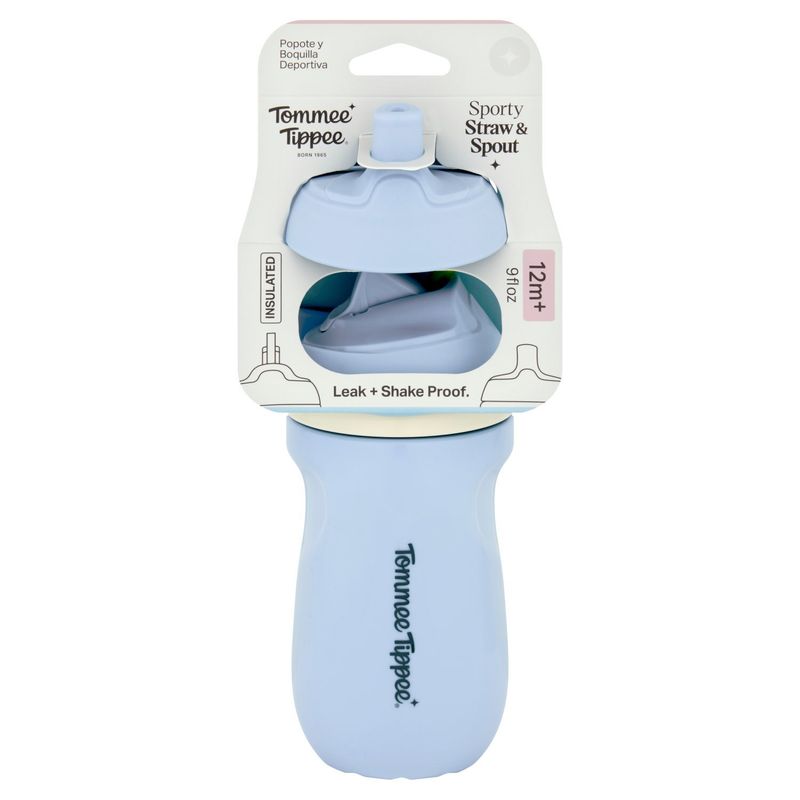 Tommee Tippee 9 fl oz Insulated Sporty Straw &amp; Spout, 12m+