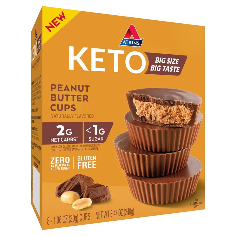 Atkins Peanut Butter Cups, 1.06 oz, 8 count