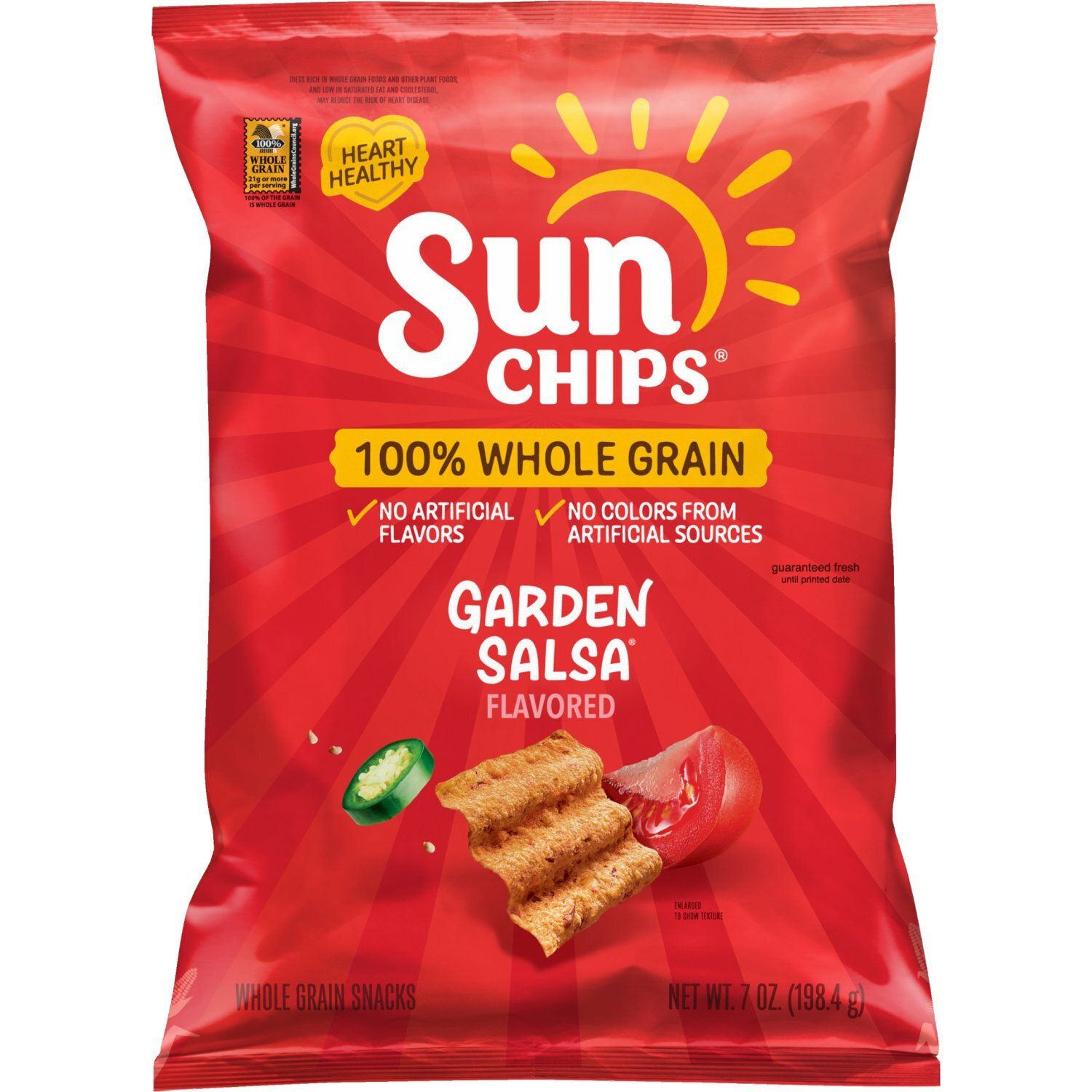 SunChips Whole Grain Snacks Garden Salsa Flavored 7 Oz