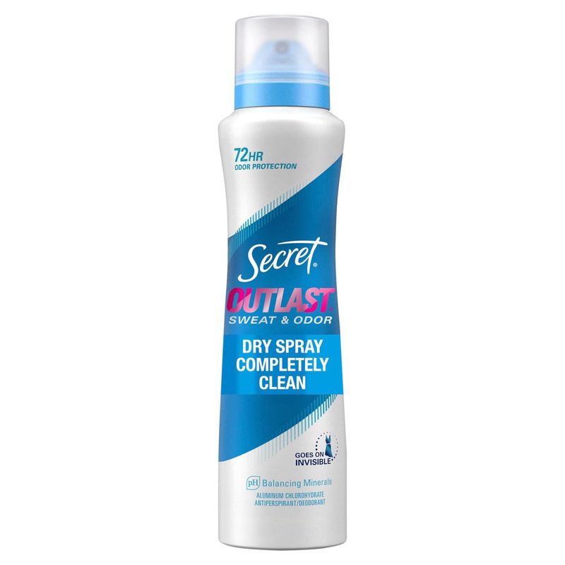 Secret Outlast Sweat &amp; Odor Completely Clean Antiperspirant/Deodorant Dry Spray, 4.1 oz