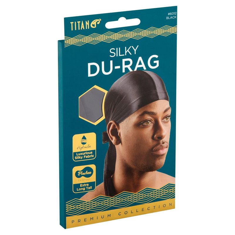 Titan Premium Collection #6012 Black Silky Du-Rag