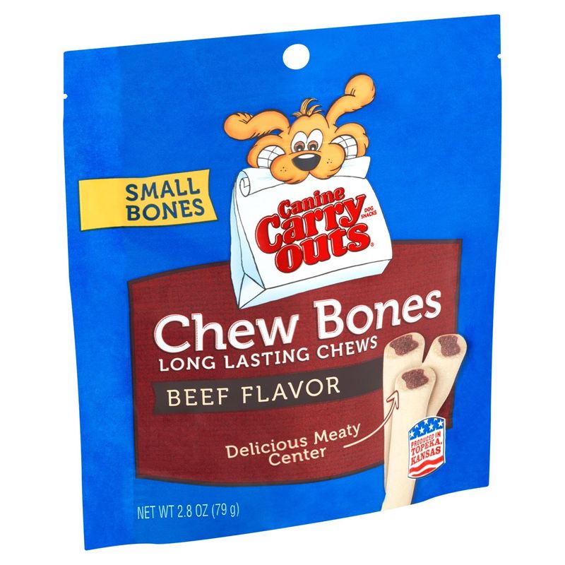 Canine Carry Outs Beef Flavor Chew Bones Dog Snacks, 2.8 oz