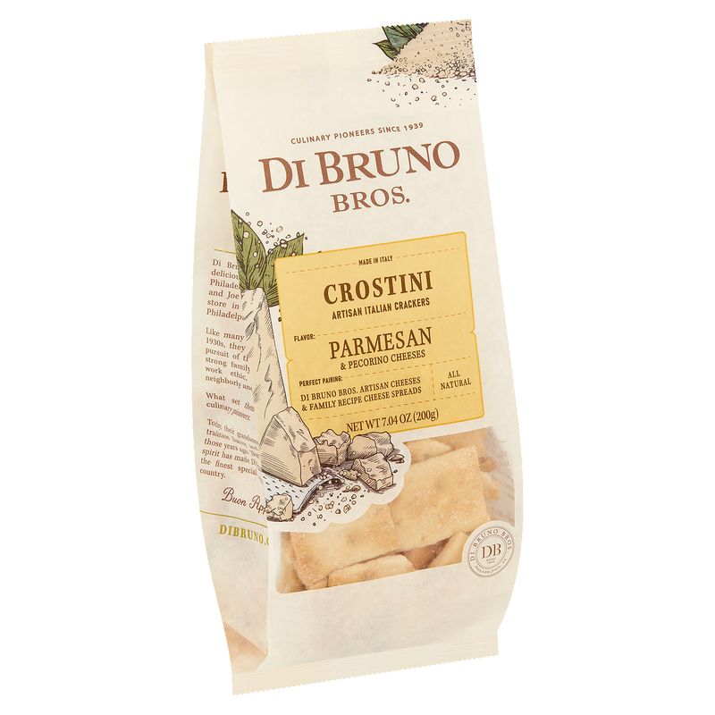 Di Bruno Bros. Parmesan &amp; Pecorino Cheeses Crostini Artisan Italian Crackers, 7.04 oz