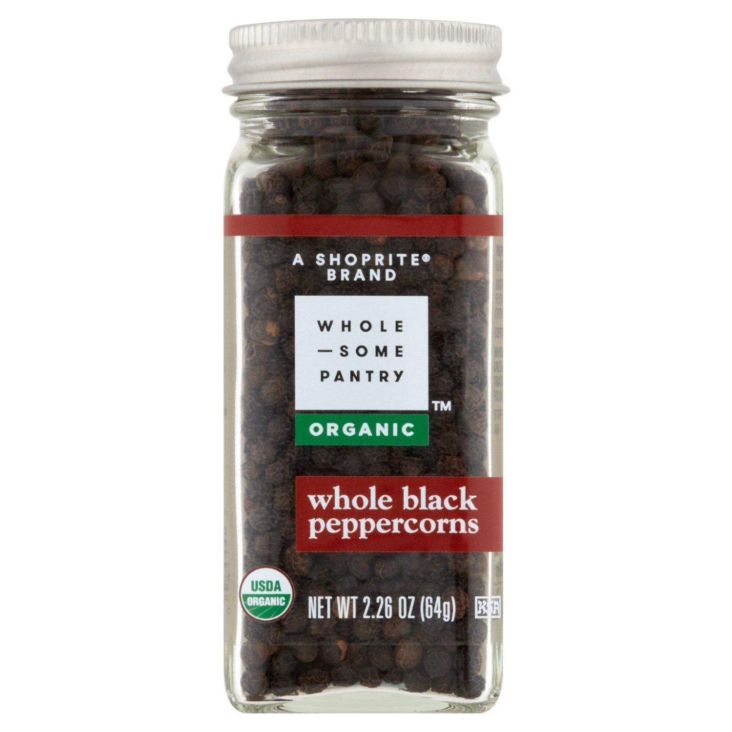 Wholesome Pantry Organic Whole Black Peppercorns, 2.26 oz