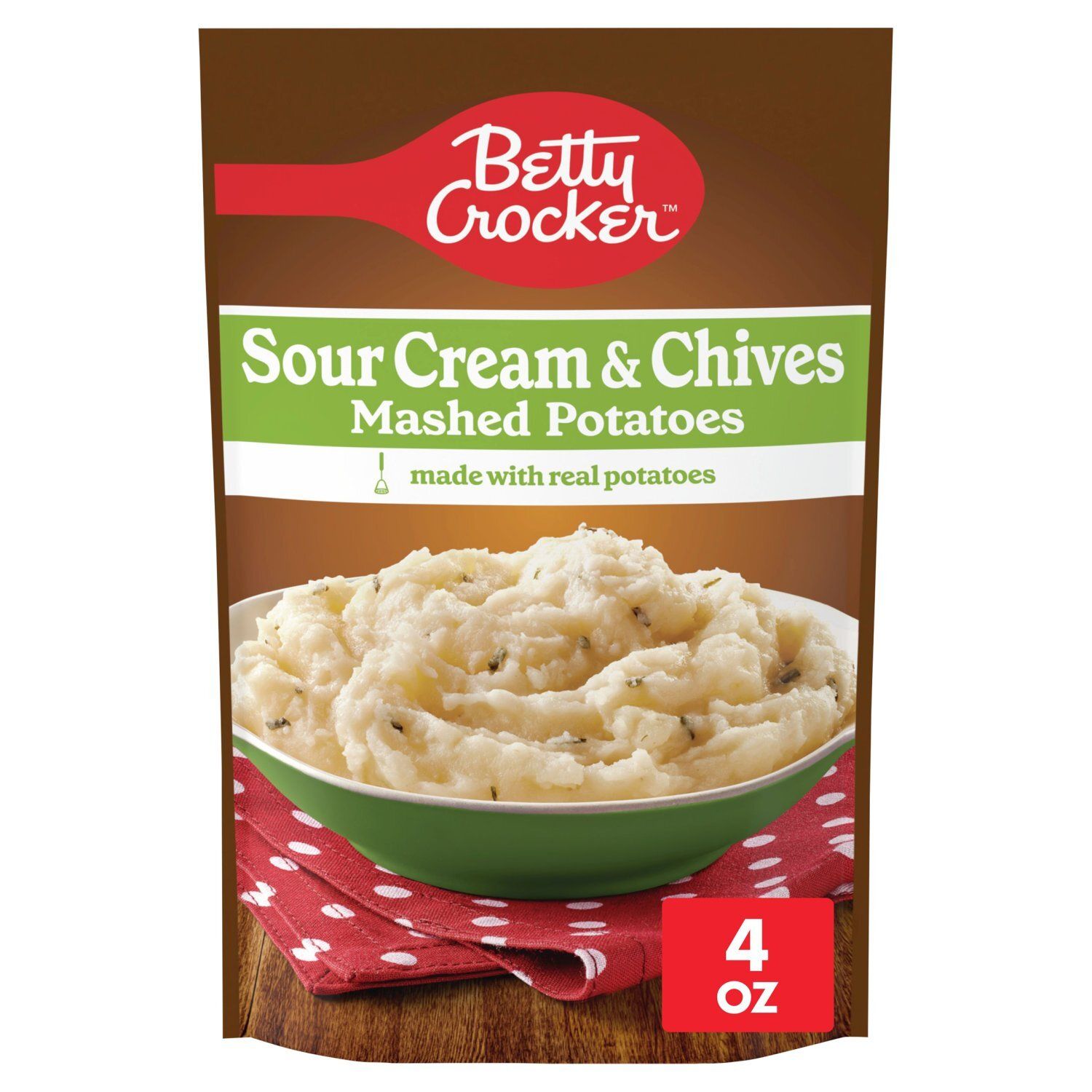 Betty Crocker Sour Cream &amp; Chives Mashed Potatoes, 4.0 oz