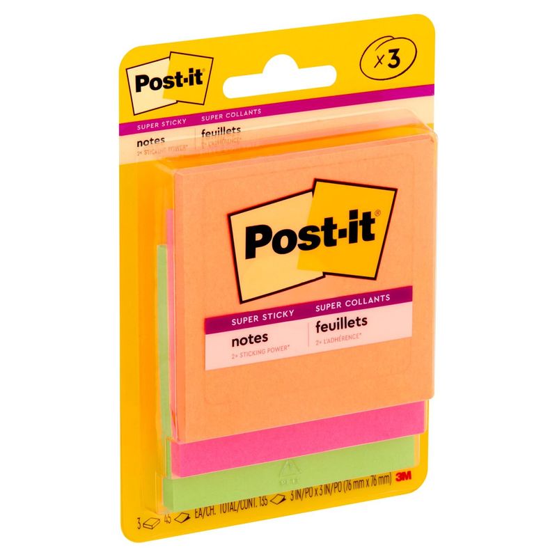 Post-it Super Sticky Notes, 135 count