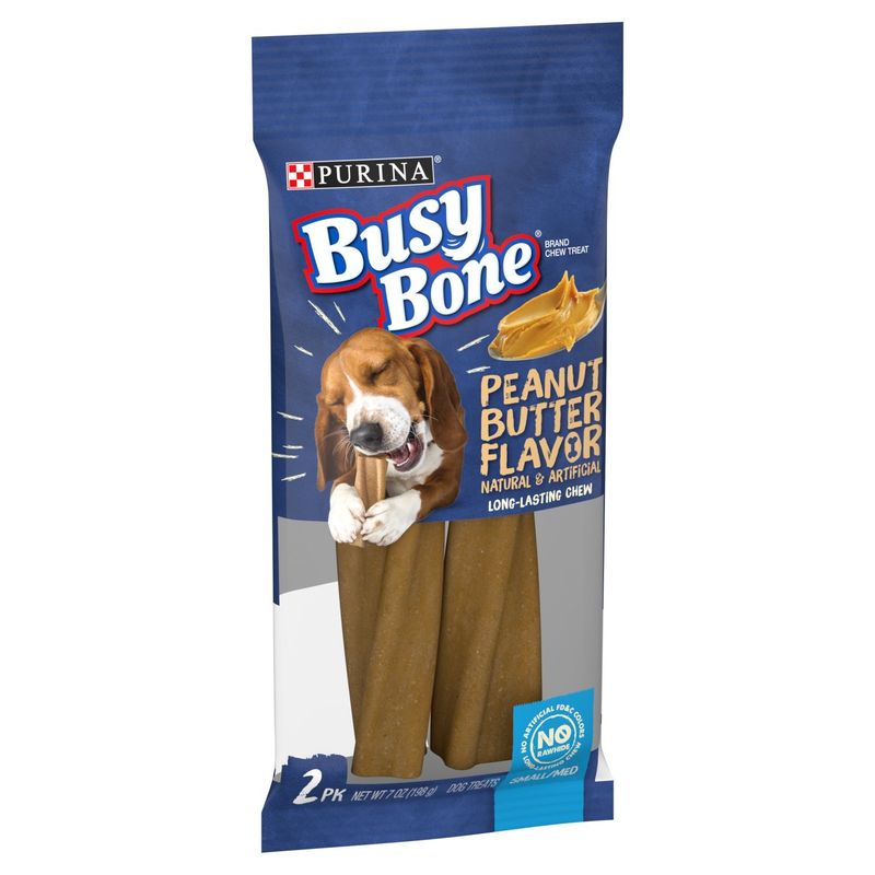 Purina Busy Bone Peanut Butter Flavor Dog Chew Treats, Small/Med, 2 count, 7 oz
