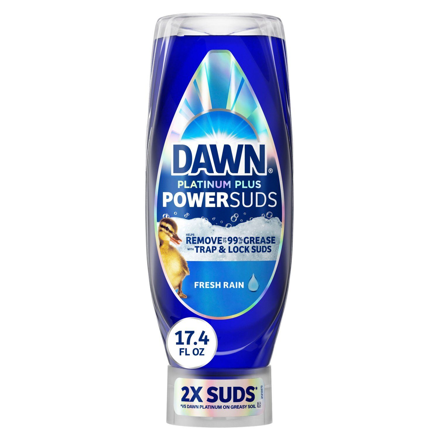 Dawn Platinum Plus PowerSuds Liquid Dish Soap, 17.4 oz. EZ-Squeeze Bottle