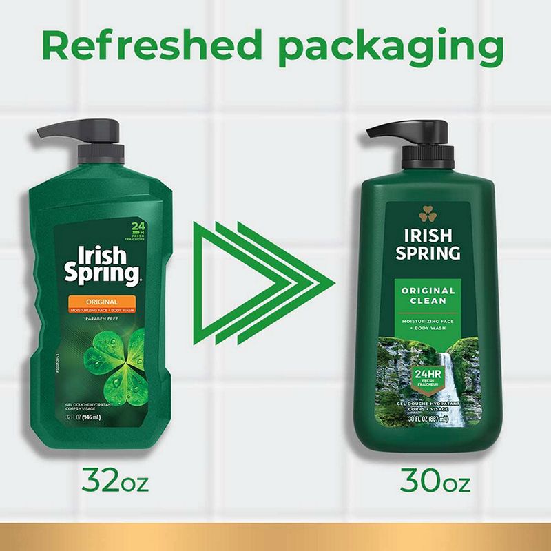 Irish Spring Original Clean Body Wash for Men, 30 Oz Pump